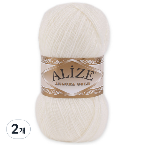 alize 마마니트 앙고라골드 뜨개실, 450 아이보리, 2개