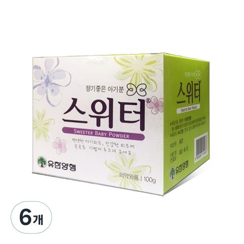 유한양행 스위터 베이비 파우더, 100g, 6개