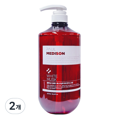 폴메디슨 딥레드 패스트 탈모 샴푸 화이트머스크향, 1077ml, 2개