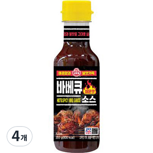 오뚜기 바베큐소스 매운맛, 355g, 4개