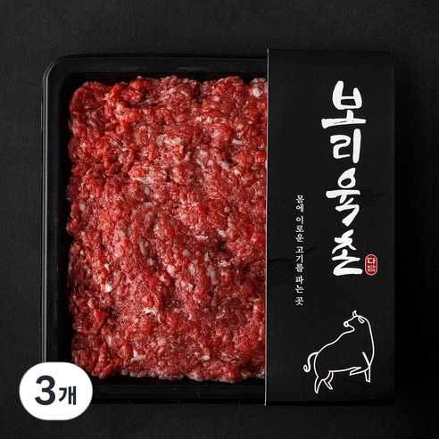 보리육촌 국내산 소고기 3등급 다짐육 (냉장), 3개, 300g