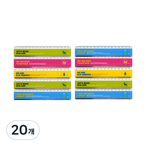 아이비스 컬러스틸플러스직자 15cm 11922, 랜덤발송, 20개