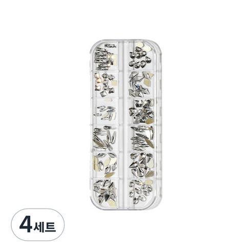 네일 풀스톤 파츠 12종 세트, 4세트, 크리스탈모양
