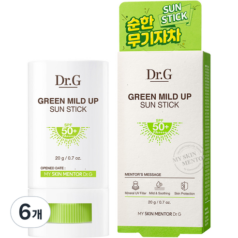 닥터지 그린 마일드 업 선스틱 SPF50+ PA++++, 20g, 6개