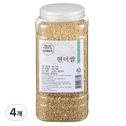 월그그린 싱싱영양통 현미, 2kg, 4개