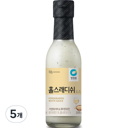 대상 청정원 홀스래디쉬 소스, 205g, 5개