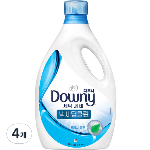 다우니 프리미엄 액체형 세제 냄새딥클린 블루 프레시 클린, 4개, 2.8L