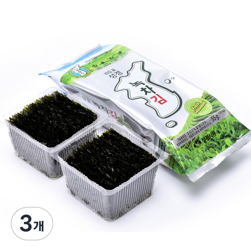 지도표 성경 녹차김, 55g, 3개