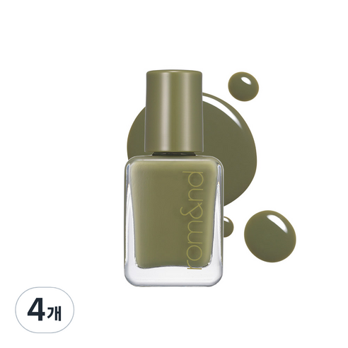 롬앤 무드 페블 네일 컬러 매니큐어 7ml, 04 머드 그린, 7g, 4개