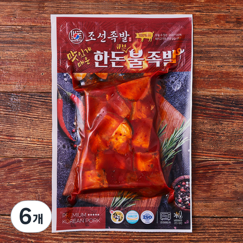조선족발 한돈 큐브 불족발, 6개, 300g