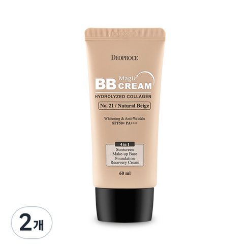 디오프러스 매직 비비크림 SPF50+ PA+++ 60ml, 21호 내추럴베이지, 2개