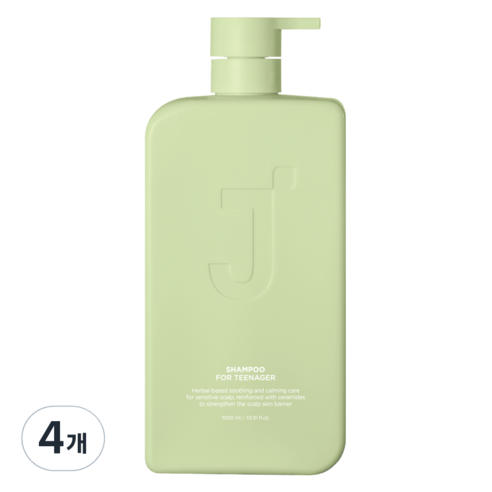 제이숲 청소년 정수리 냄새 두피 비듬 샴푸, 1L, 4개