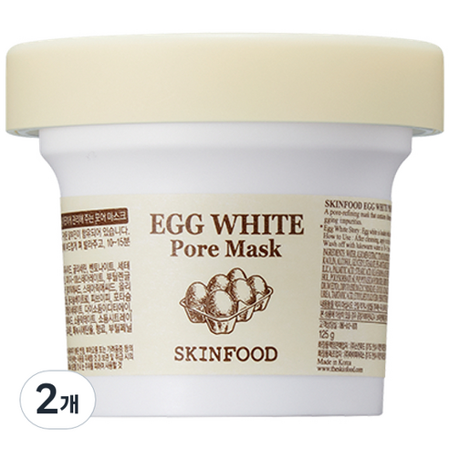 스킨푸드 에그 화이트 포어 마스크 125g, 2개
