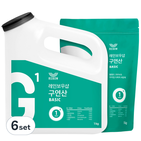 레인보우샵 왕톡톡이 구연산 리필세트, 6set
