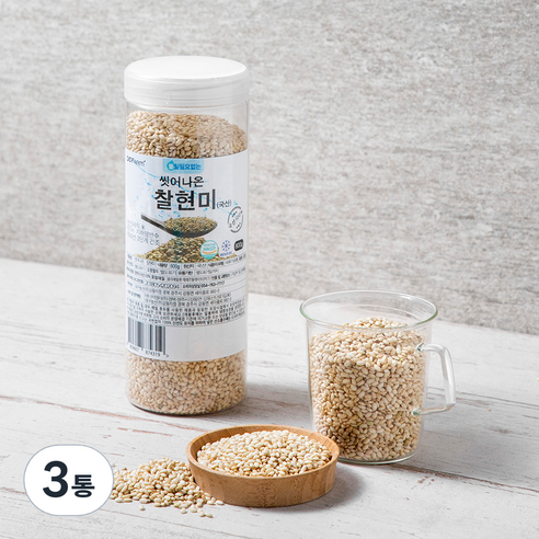 씻어나온 찰현미, 800g, 3통