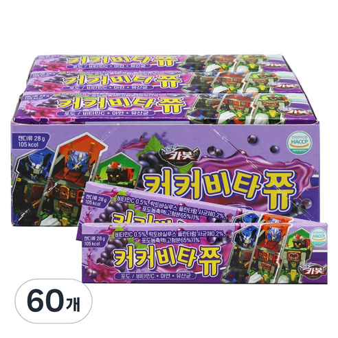 아텍스 헬로카봇 커커 비타쮸 포도맛, 36g, 60개