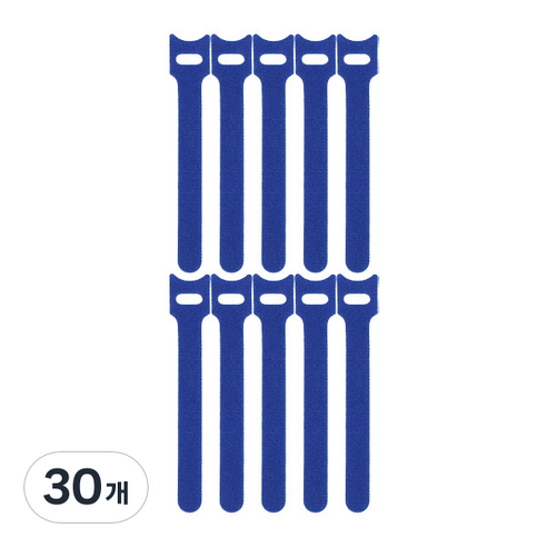 소소마켓 벨크로 케이블 타이 전선 정리 고정 홀더, 블루, 30개