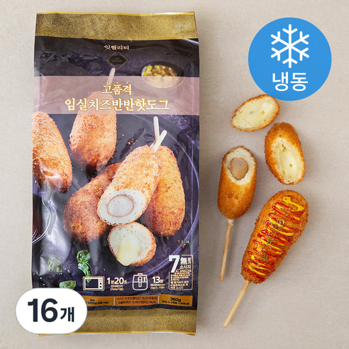 잇퀄리티 고품격 임실치즈 반반 핫도그 (냉동), 90g, 16개