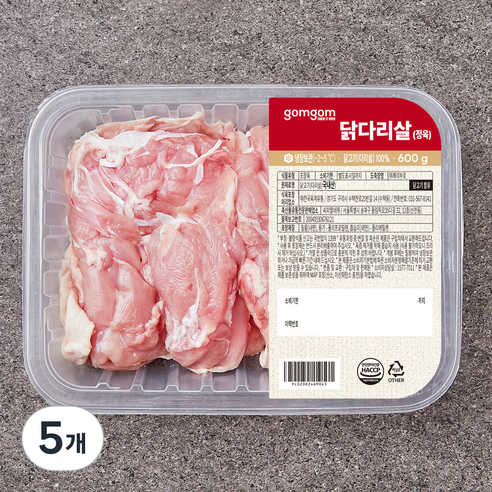 곰곰 닭다리살 (정육) (냉장), 5개, 600g