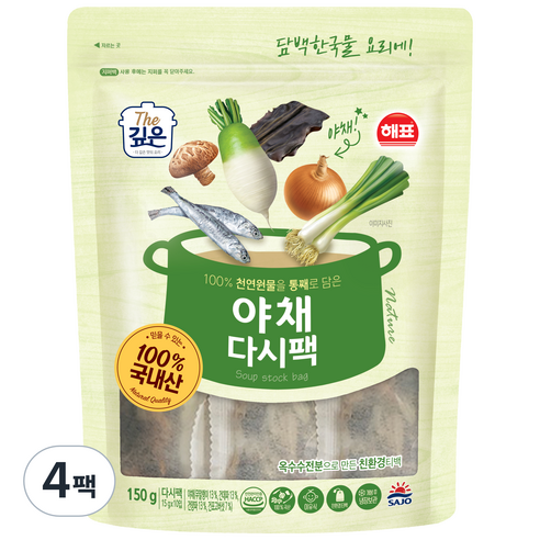 해표 야채 다시팩 10p, 4팩, 150g