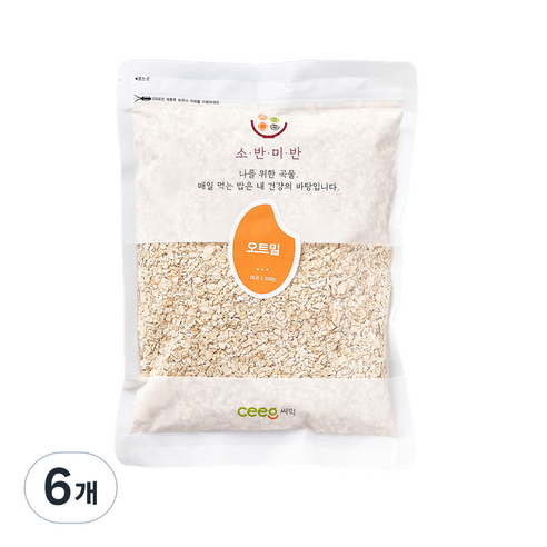 씨익 소반미반 오트밀, 500g, 6개