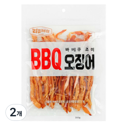 리프레쉬 바베큐 오징어, 300g, 2개