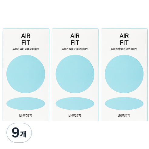 바른생각 에어핏 일반형 콘돔, 12개입, 9개