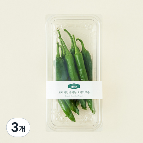 프리미엄 유기농 오이맛고추, 150g, 3개