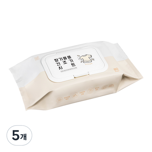 깔끔대장 향기폴폴 건조기시트 섬유유연제 화이트폴폴 본품, 5개, 80개입