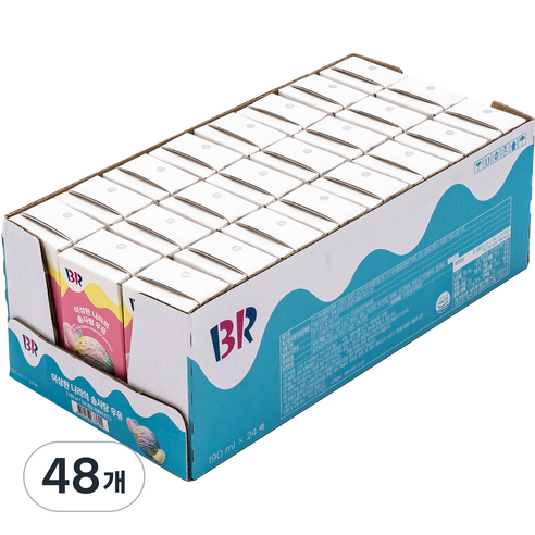 배스킨라빈스 이상한 나라의 솜사탕 우유, 190ml, 48개