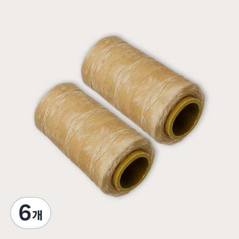 가죽공예 왁스실 초사용 1mm x 220m, 베이지, 6개