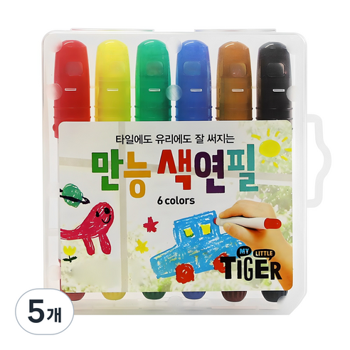 마이리틀타이거 만능색연필, 6색, 5개
