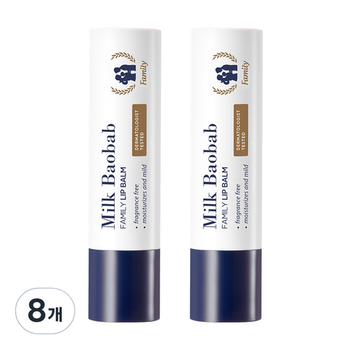 밀크바오밥 패밀리 립밤 3.5g, 무향, 8개