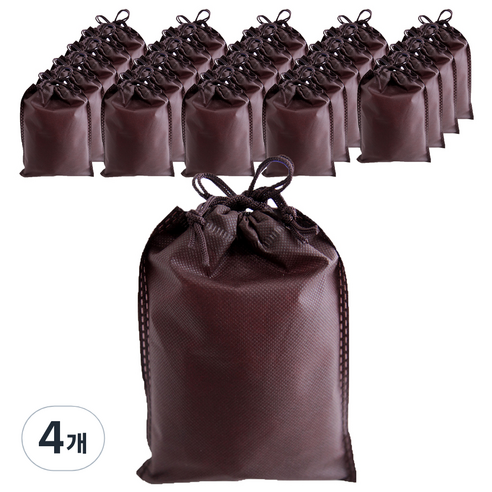 부직포 복주머니 더스트백 12 x 15 cm 25p, 브라운, 4개