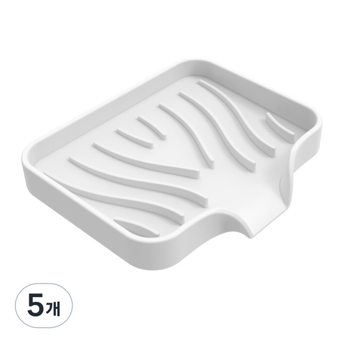 메리길드 실리콘 물빠짐 비누곽 받침대 케이스, 화이트, 5개
