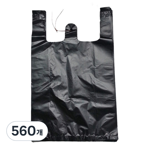 부국비닐봉투 손잡이 고급마트봉투 검정 3호, 10L, 560개
