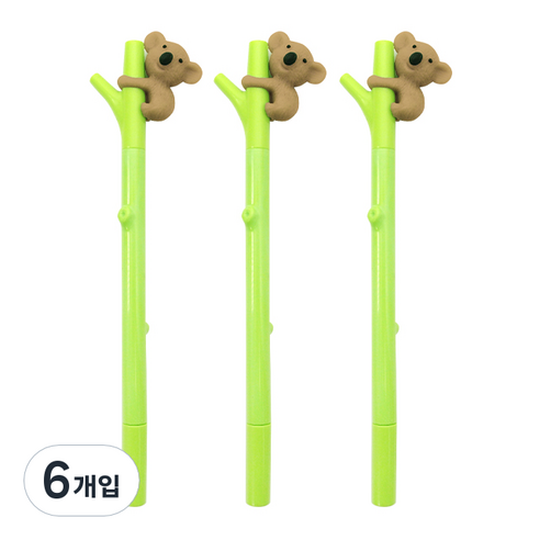 투영디자인 코알라 젤펜 0.5mm, 브라운, 6개입