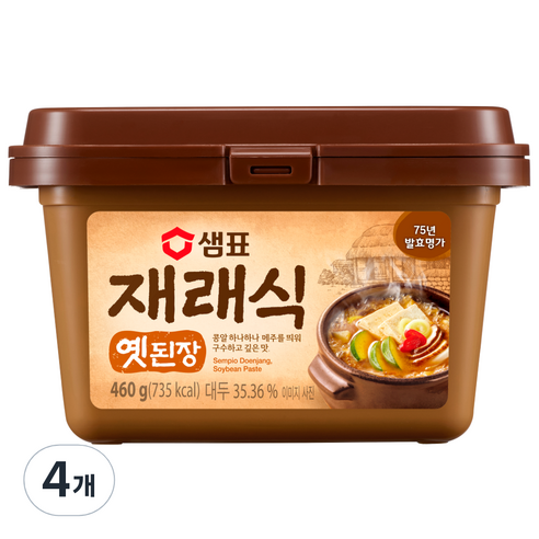 샘표 재래식옛된장, 460g, 4개