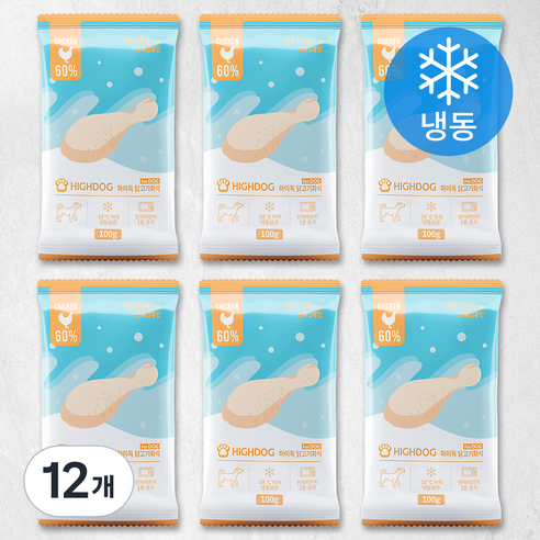 하이독 생후 3개월 이상 강아지 화식사료 냉동, 닭, 12개, 100g