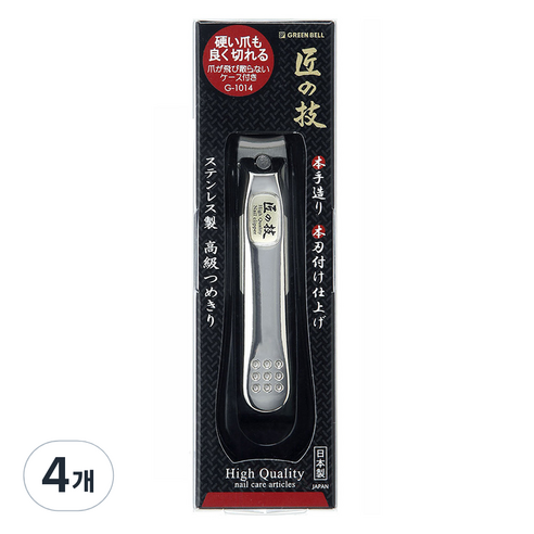 장인의기술 타쿠미노와자 와이드 핸들 손톱깎이 L G-1014, 4개