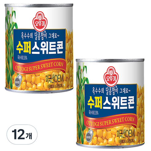 오뚜기 수퍼스위트콘 무가당, 340g, 12개