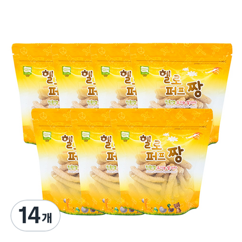짱죽 유기농 유아 쌀과자 스틱형 21g, 블루베리, 14개