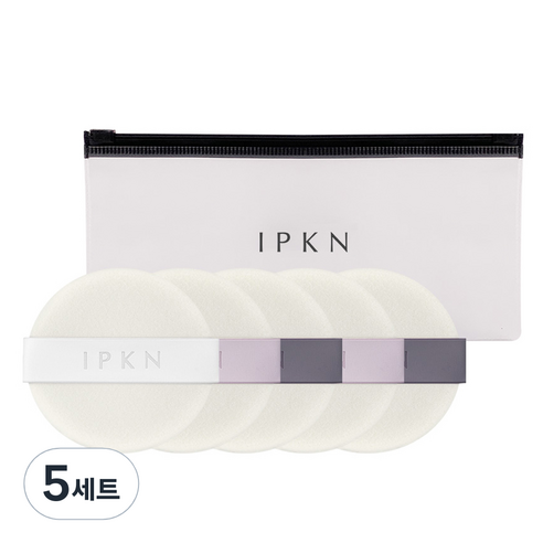입큰 스킨피니쉬 후로킹 팩트 퍼프 5p + 파우치 세트, 혼합색상, 5세트
