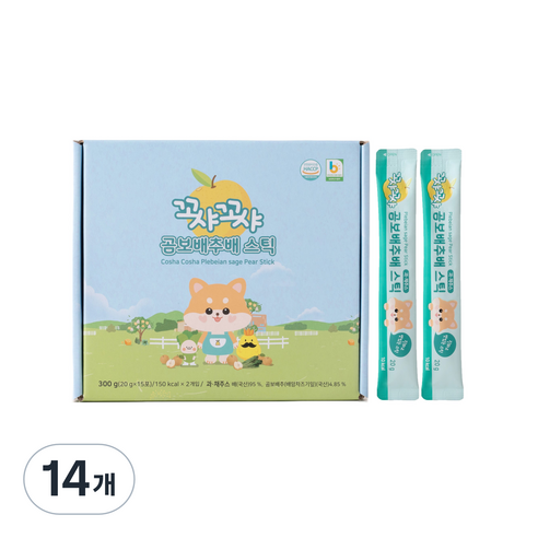 꼬샤꼬샤 곰보배추배 스틱 15p, 300g, 14개