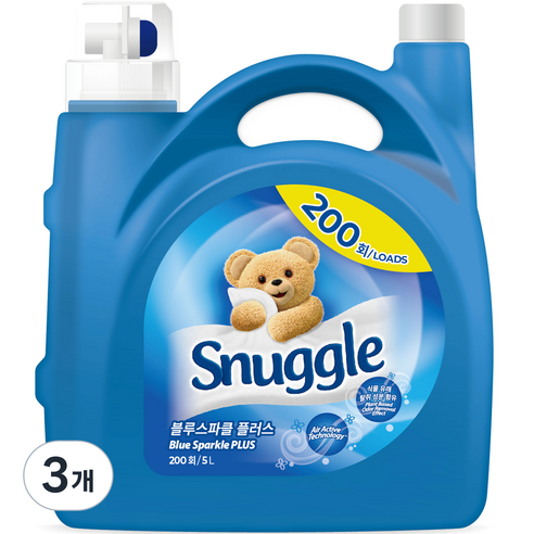 스너글 블루스파클 플러스 섬유유연제, 3개, 5L