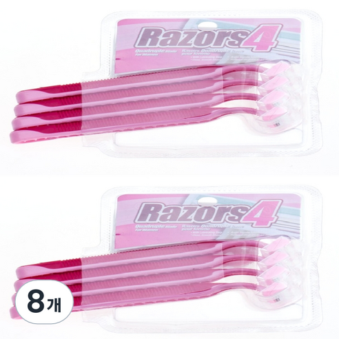 드위트리 Razors 4 일회용 면도기 핑크, 8개, 4개입