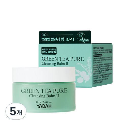 야다 그린티 퓨어 클렌징 밤 2, 25ml, 5개