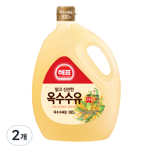 해표 옥수수유, 3.6L, 2개