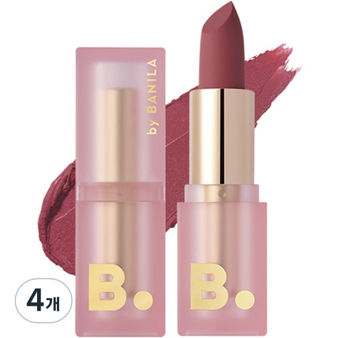 비바이바닐라 벨벳 블러드 베일 립스틱 3.7g, PK02 스모크 모브, 4개