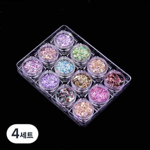 테네져 반짝이 인어 펄 육각 글리터 12종 세트, TZ-03, 4세트
